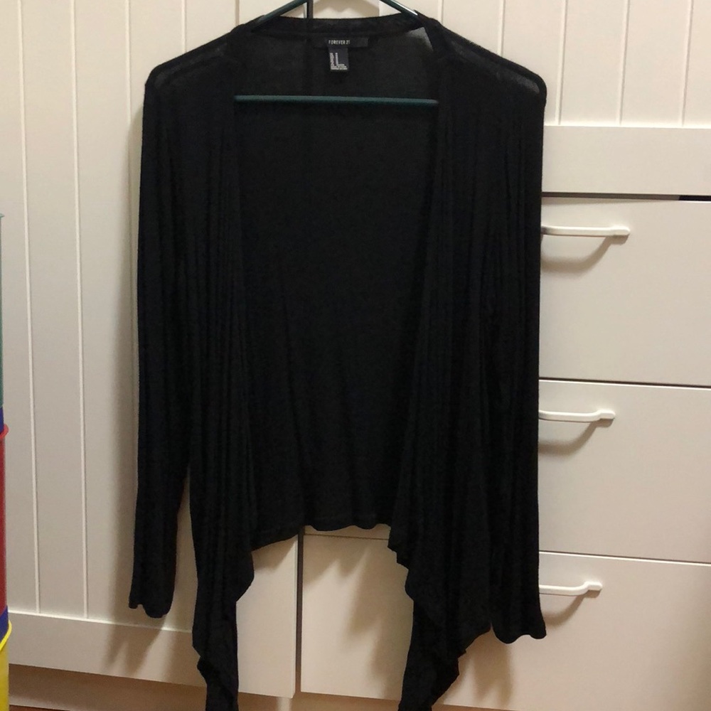 Forever 21 Flowy Black Cardigan Size M